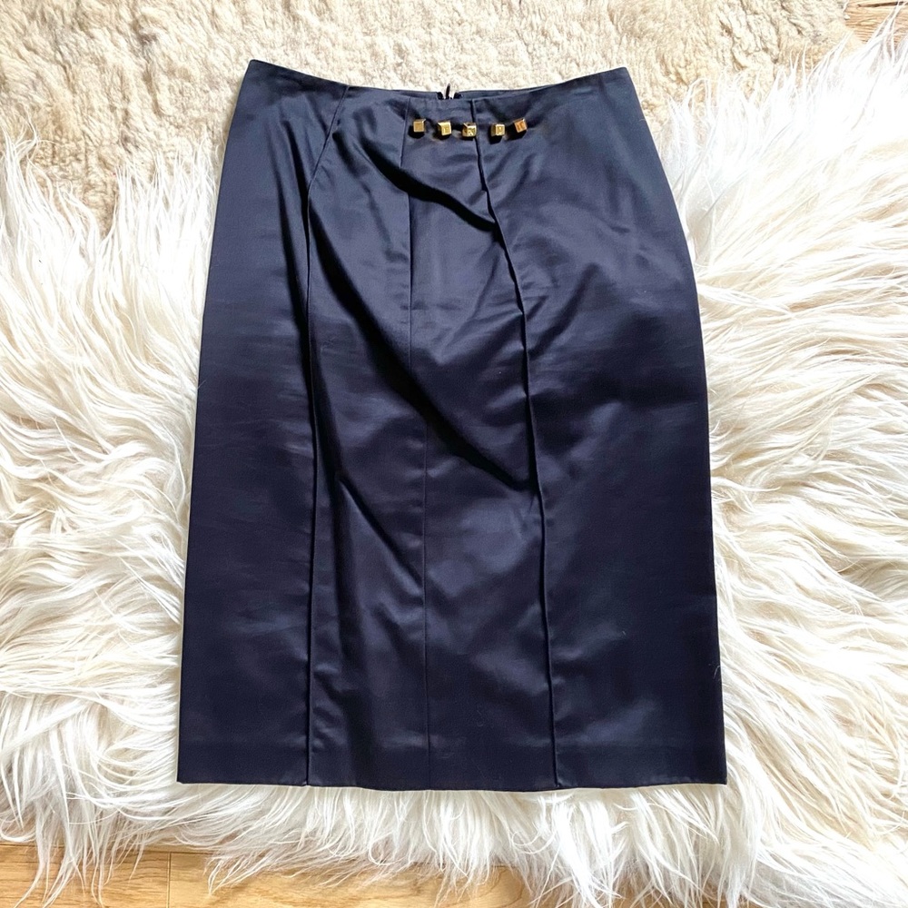 Fendi Vintage Black Straight Pencil Skirt